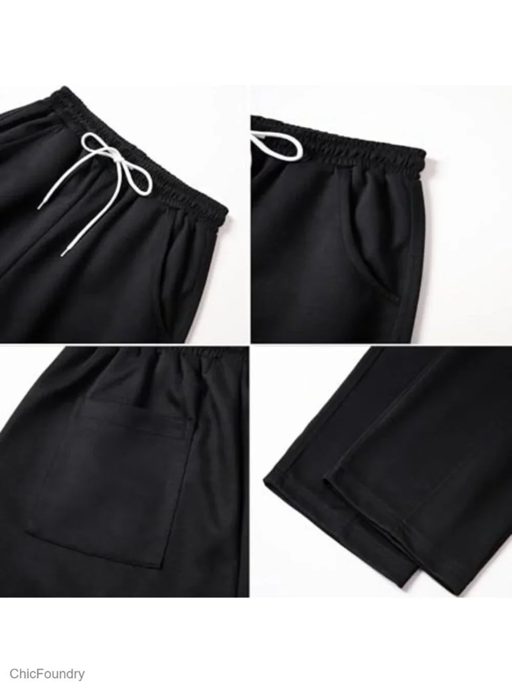 Men's Baggy Sweatpants Elastic Waist Drawstring Wide Leg Joggers with Pockets